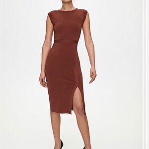 Aritzia Babaton Business Day Knit Cap Sleeves Midi Dress XSmall